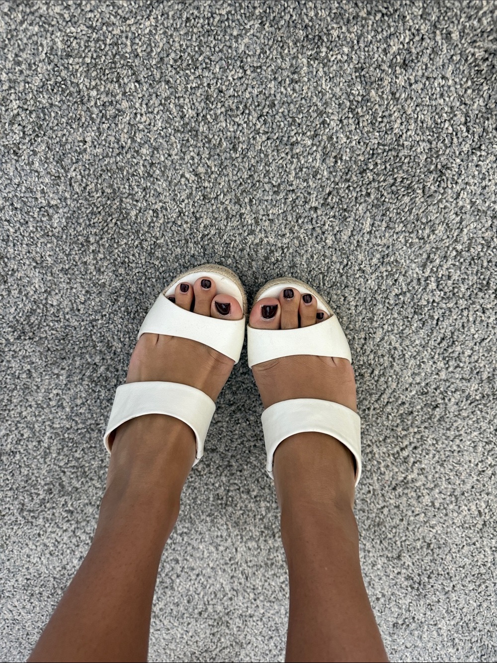 White pearl beachy wedges